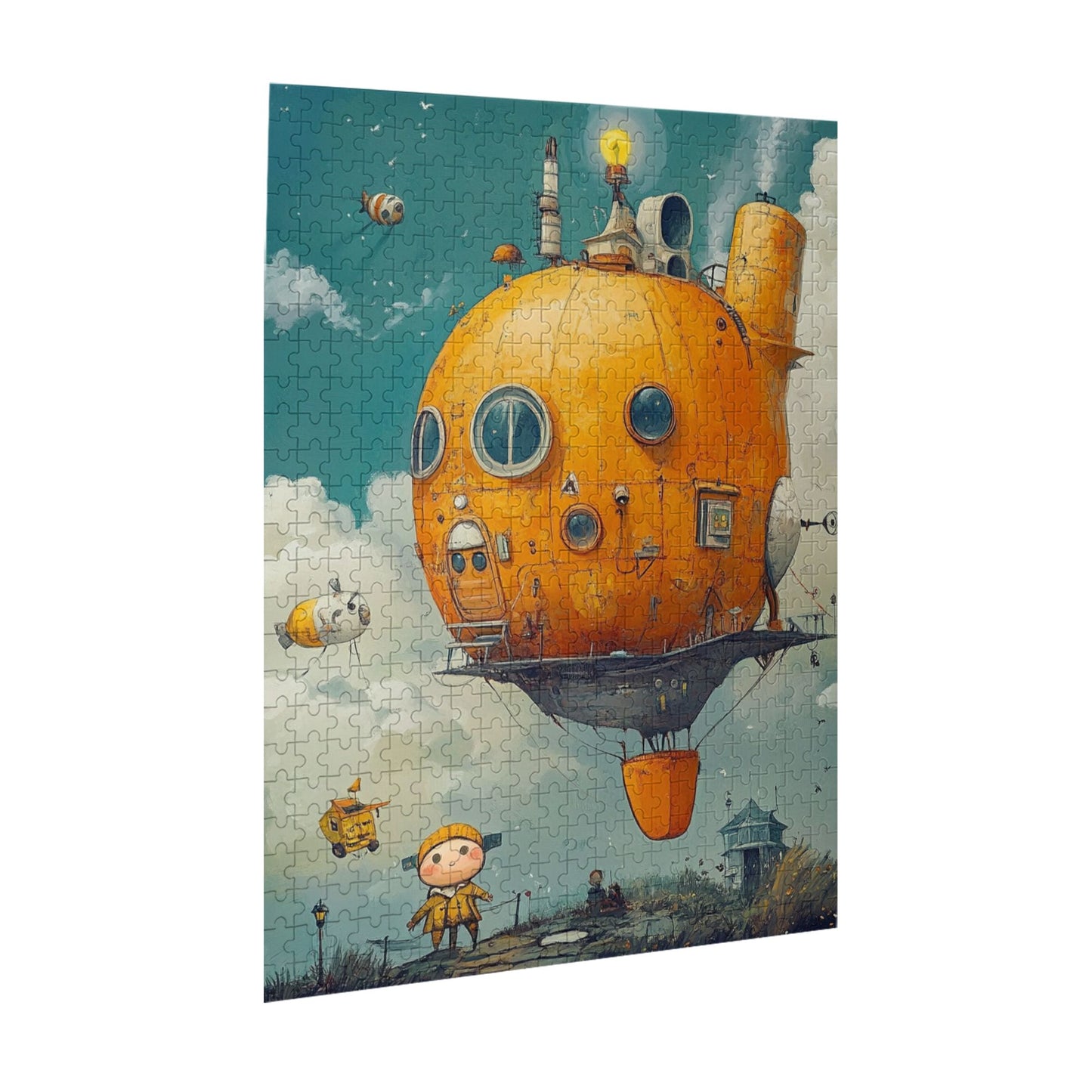 Fantasy Aircraft Jigsaw Puzzle - 500-Piece Artistic Creation Puzzle, Explore the Wonders of the Sky