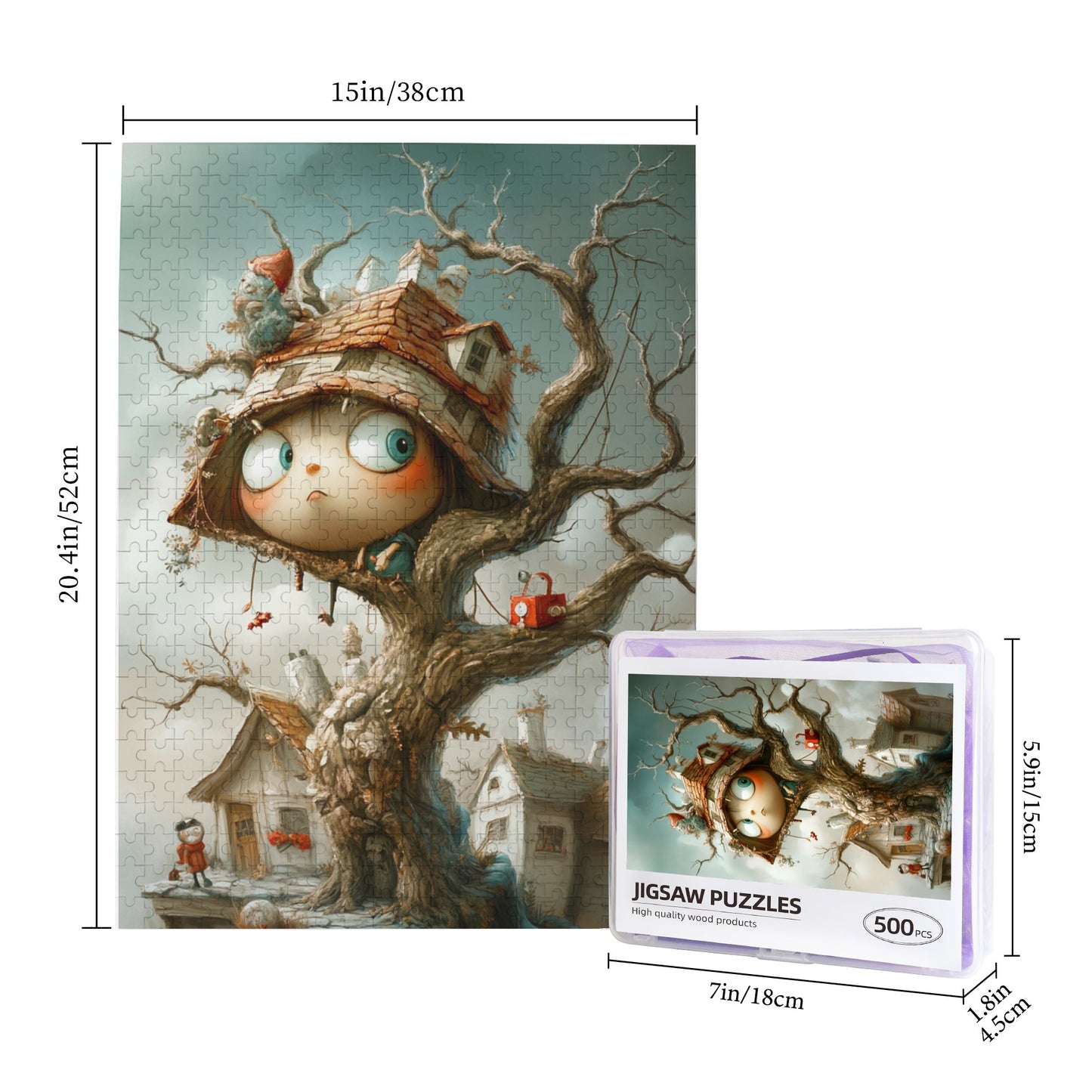 Fairytale Treehouse Jigsaw Puzzle - 500-Piece Creative Artistic Puzzle